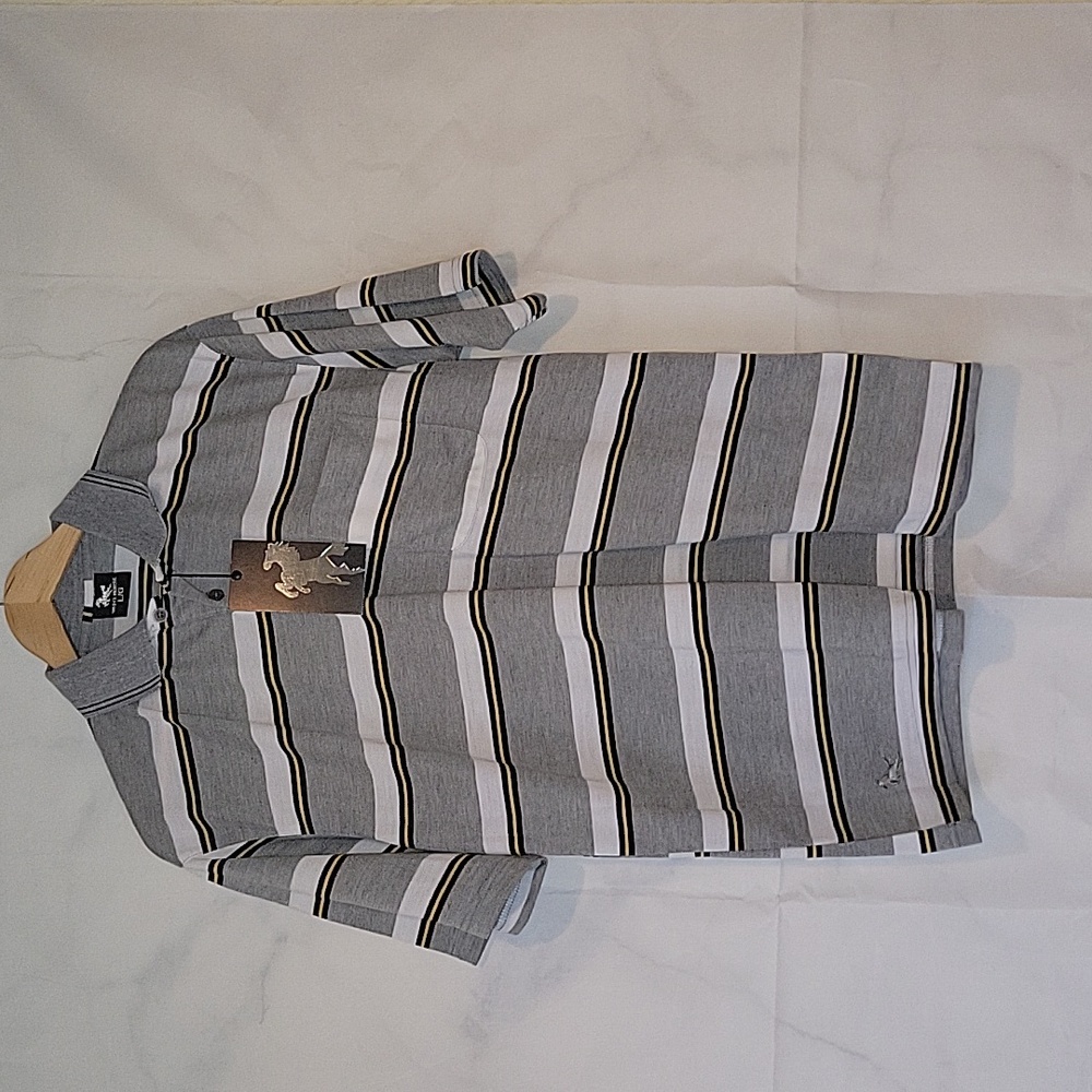 NWT - White Horse Striped Polo